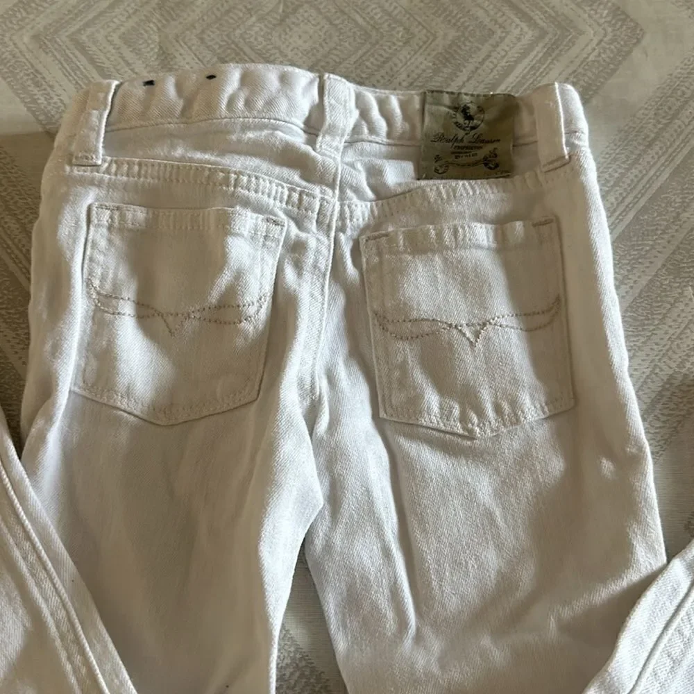 Ralph Lauren Boys Bowery Skinny White Jeans - Size 4/4T